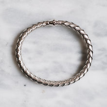 Load image into Gallery viewer, Vintage 9K White Gold Braided Bracelet
