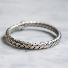 Load image into Gallery viewer, Vintage 9K White Gold Braided Bracelet