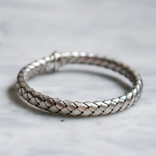 Load image into Gallery viewer, Vintage 9K White Gold Braided Bracelet