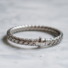 Load image into Gallery viewer, Vintage 9K White Gold Braided Bracelet