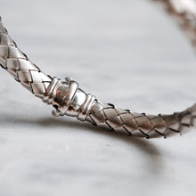 Load image into Gallery viewer, Vintage 9K White Gold Braided Bracelet