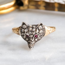 Load image into Gallery viewer, Antique Diamond Ruby Fox Ring