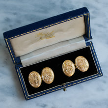 Load image into Gallery viewer, Antique Edwardian Foliate Engraved Oval Cufflinks