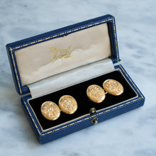 Load image into Gallery viewer, Antique Edwardian Foliate Engraved Oval Cufflinks
