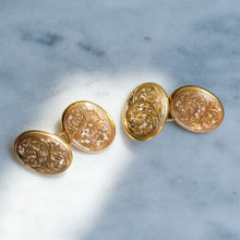 Load image into Gallery viewer, Antique Edwardian Foliate Engraved Oval Cufflinks