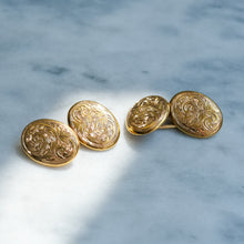 Load image into Gallery viewer, Antique Edwardian Foliate Engraved Oval Cufflinks
