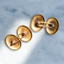 Load image into Gallery viewer, Antique Edwardian Foliate Engraved Oval Cufflinks