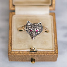Load image into Gallery viewer, Antique Diamond Ruby Fox Ring