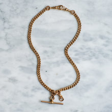 Load image into Gallery viewer, Antique Victorian 9K Rose Gold Curb Link Albert Watch Chain