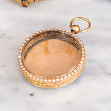 Load image into Gallery viewer, Antique Victorian Blue Guilloché Enamel with Halo Seed Pearl Locket