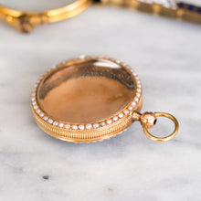 Load image into Gallery viewer, Antique Victorian Blue Guilloché Enamel with Halo Seed Pearl Locket