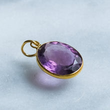 Load image into Gallery viewer, Vintage Oval Faceted Amethyst Pendant