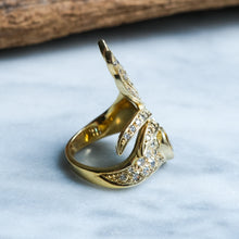 Load image into Gallery viewer, Vintage Sculptural Cultured Yellow Sapphire Cocktail Ring