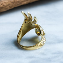 Load image into Gallery viewer, Vintage Sculptural Cultured Yellow Sapphire Cocktail Ring