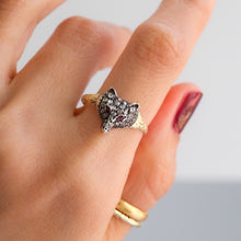 Load image into Gallery viewer, Antique Diamond Ruby Fox Ring