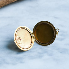 Load image into Gallery viewer, Antique Art Nouveau Locket with Red Paste/Glass Forget Me Not Flower