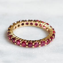 Load image into Gallery viewer, Vintage 18K Rose Gold Ruby Eternity Ring
