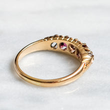 Load image into Gallery viewer, Victorian 18K Rose Gold Ruby Diamond Boat Ring