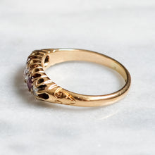 Load image into Gallery viewer, Victorian 18K Rose Gold Ruby Diamond Boat Ring