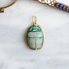 Load image into Gallery viewer, Vintage 14K Yellow Gold Carved Scarab Pendant