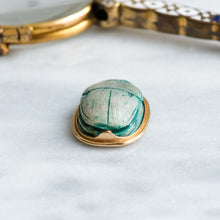 Load image into Gallery viewer, Vintage 14K Yellow Gold Carved Scarab Pendant