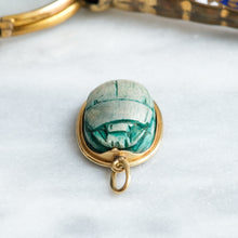 Load image into Gallery viewer, Vintage 14K Yellow Gold Carved Scarab Pendant