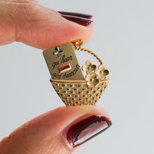 Load image into Gallery viewer, Vintage Basket with Flowers QU'HIER QUE DEMAIN Augis Pendant