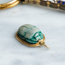 Load image into Gallery viewer, Vintage 14K Yellow Gold Carved Scarab Pendant