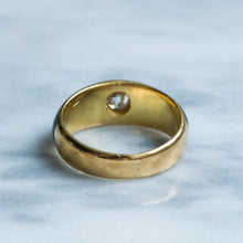 Load image into Gallery viewer, Antique Victorian Black Enamel Flush Set Diamond Solitaire Ring