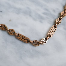 Load image into Gallery viewer, Antique 9K Rose Gold Celestial Star Pierced Choker Chain