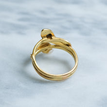 Load image into Gallery viewer, Antique French Toi et Moi Diamond and Sapphire Snake Ring