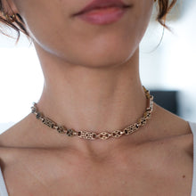 Load image into Gallery viewer, Antique 9K Rose Gold Celestial Star Pierced Choker Chain