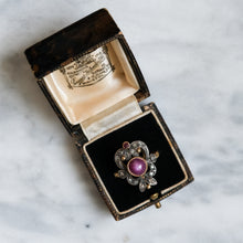 Load image into Gallery viewer, Antique 14K Yellow Gold & Silver Star Ruby Diamond Ring