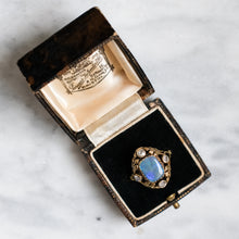 Load image into Gallery viewer, Antique Arts and Crafts 18K Green Gold Opal and Diamond Ring
