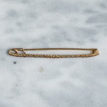 Load image into Gallery viewer, Victorian 18K Yellow Gold Diamond and Ruby Bar Brooch
