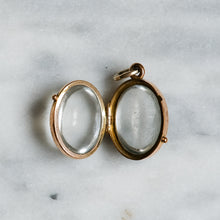 Load image into Gallery viewer, Victorian 9K Rose Gold Oval Rock Crystal Pools of Light Locket