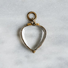Load image into Gallery viewer, Georgian 9K Rose Gold Rock Crystal Heart/Shield Locket