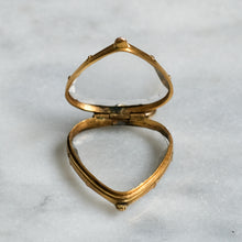 Load image into Gallery viewer, Georgian 9K Rose Gold Rock Crystal Heart/Shield Locket