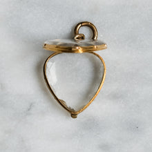 Load image into Gallery viewer, Georgian 9K Rose Gold Rock Crystal Heart/Shield Locket