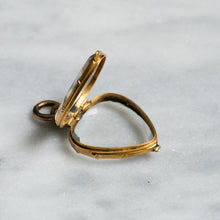 Load image into Gallery viewer, Georgian 9K Rose Gold Rock Crystal Heart/Shield Locket