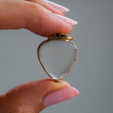 Load image into Gallery viewer, Georgian 9K Rose Gold Rock Crystal Heart/Shield Locket