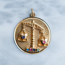 Load image into Gallery viewer, Vintage Retro Articulated I Love You Scale Pendant with Sapphires