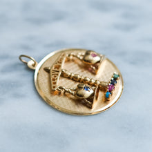 Load image into Gallery viewer, Vintage Retro Articulated I Love You Scale Pendant with Sapphires
