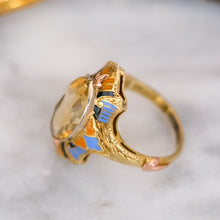 Load image into Gallery viewer, Art Deco Egyptian Revival Citrine Enamel Ring