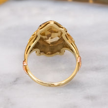Load image into Gallery viewer, Art Deco Egyptian Revival Citrine Enamel Ring