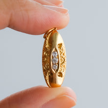 Load image into Gallery viewer, Antique Three Diamonds Elongated Oval Repoussé Pendant - A
