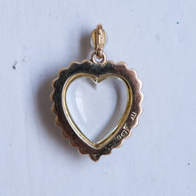 Load image into Gallery viewer, Antique Victorian Pearl Halo Heart Crystal Pendant