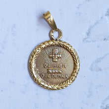 Load image into Gallery viewer, Vintage Retro 1950s Round QU'HIER QUE DEMAIN Augis Pendant