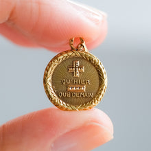 Load image into Gallery viewer, Vintage Retro 1950s Round QU'HIER QUE DEMAIN Augis Pendant