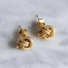 Load image into Gallery viewer, Vintage Textured Love Knot Stud Earrings